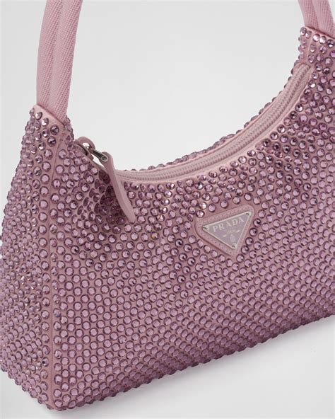 prada bag in pink|Prada pink rhinestone bag.